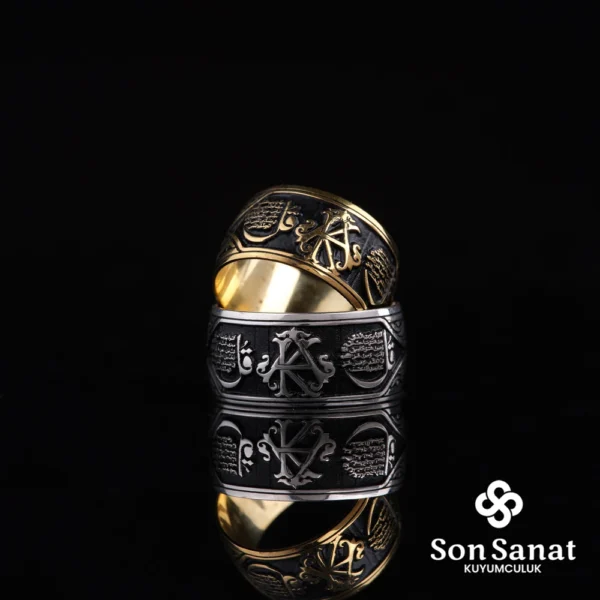 Harf Nas Felak Gümüş Çift Alyans