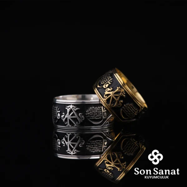 Harf Nas Felak Gümüş Çift Alyans