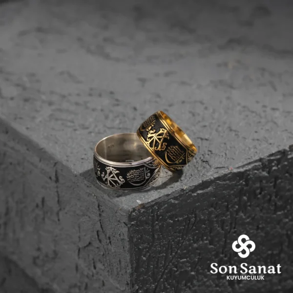 Harf Nas Felak Gümüş Çift Alyans