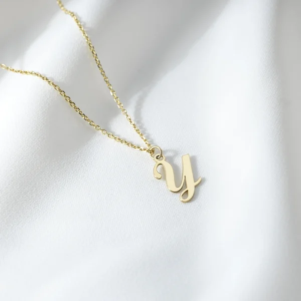 Harfli Gümüş Kadın Kolye