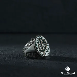 Oval Gravürlü Elif Vav Yüzük Modeli