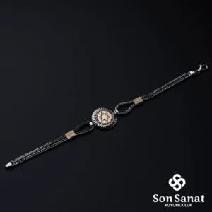 Hz.Süleyman Mührü Yuvarlak Gümüş Bileklik