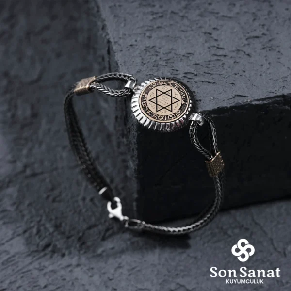 Hz.Süleyman Mührü Yuvarlak Gümüş Bileklik