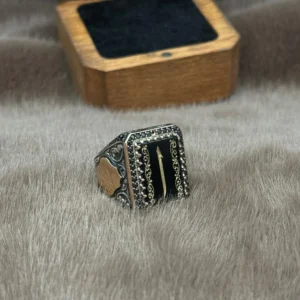 Kare Akik Elif Gümüş Erkek Yüzük