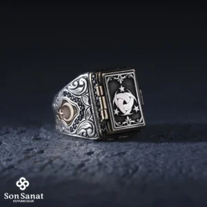 Kare Kapaklı Teşkilat Gümüş Yüzük