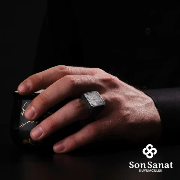 Kare Kufi Esmaül Hüsna Gümüş YÜzük