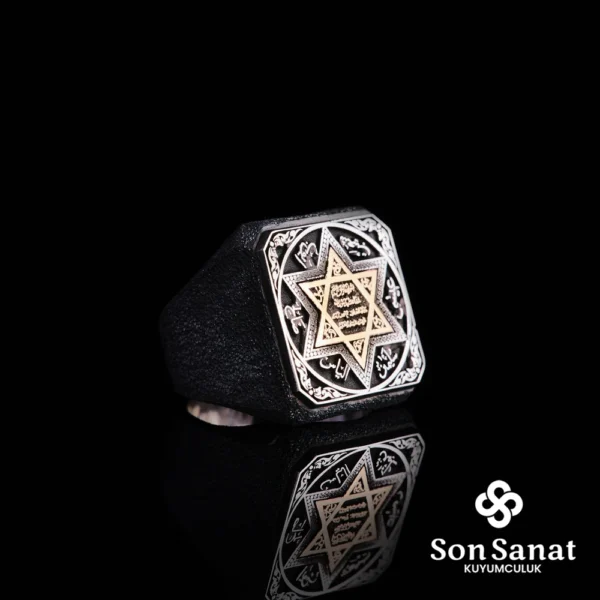 Kare Süleyman Mührü Gümüş Yüzük
