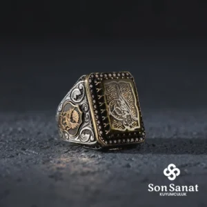 Kare Tuğra Gümüş Yüzük