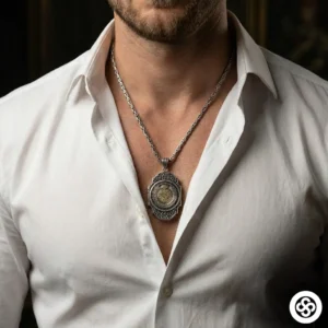 Kapaklı Ayeteli Kürsü Nas Felak Kapaklı Madalyon Kolye