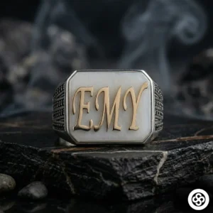 İtalik Mineli İsimli Gümüş Yüzük