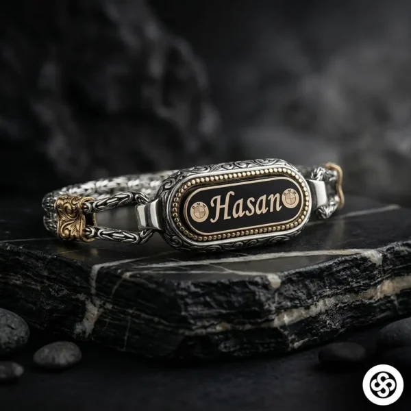 Kişiye Özel Kral Zincir Gümüş Bileklik Modeli