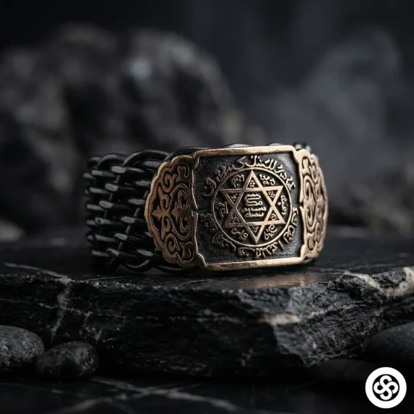 Süleyman Mührü Örgü Gümüş Yüzük