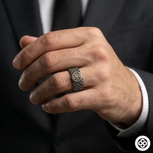 Harfli Örgü Gümüş Yüzük