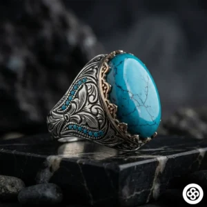 Firuze Taşlı Gümüş Yüzük Modeli