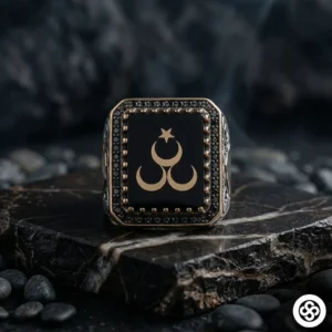 Büyük Kare Üç Hilal Yüzük