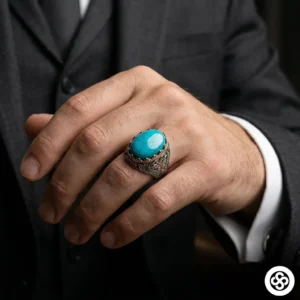 Firuze Taşlı Gümüş Yüzük Modeli