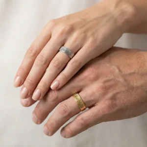  Parmak İzi Gümüş Alyans Set