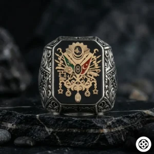 Mineli Devlet Arması Gümüş Yüzük