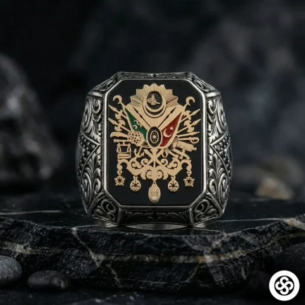 Mineli Devlet Arması Gümüş Yüzük