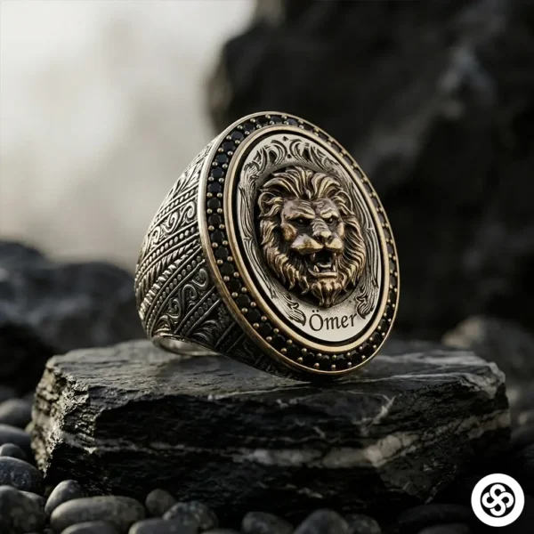 Kalemli Aslan Gümüş Yüzük
