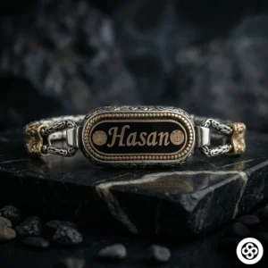 Kişiye Özel Kral Zincir Gümüş Bileklik Modeli