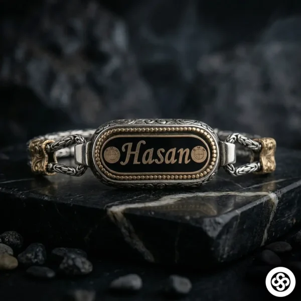 Kişiye Özel Kral Zincir Gümüş Bileklik Modeli