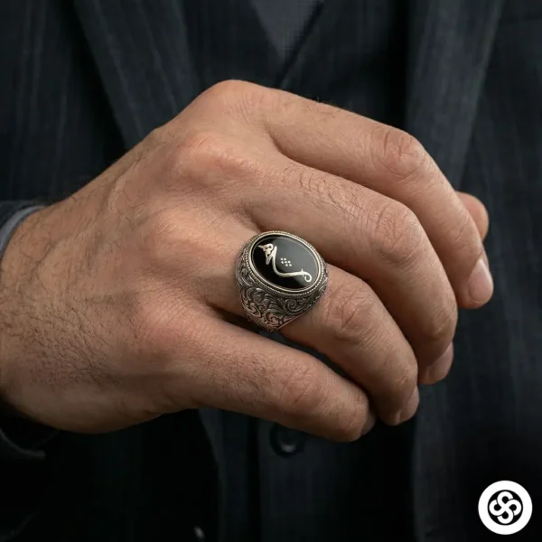 3 Hiç Modeli Oval Gümüş Yüzük