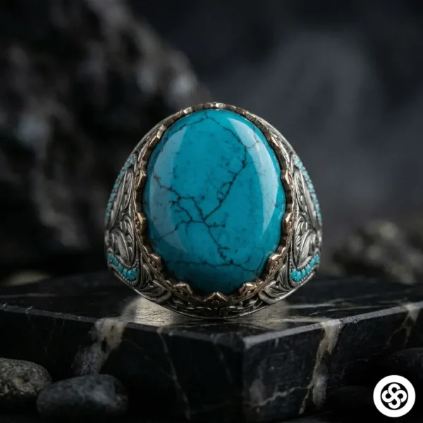 Firuze Taşlı Gümüş Yüzük Modeli