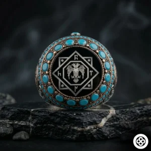 Oğuz Kağan Mührü & Firuze Taşlı Gümüş Yüzük