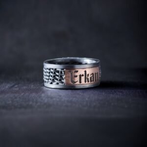 İsimli Örgü Gümüş Alyans