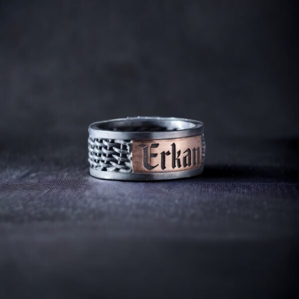 İsimli Örgü Gümüş Alyans