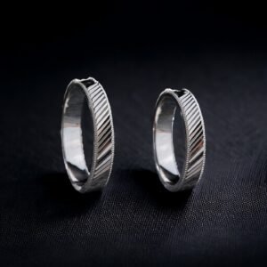 Çizgi Desenli Çift Alyans