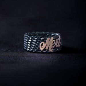 İsimli Örgü Gümüş Alyans