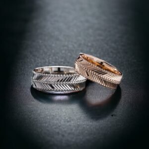 Desenli Gümüş Çift Alyans