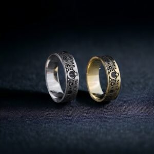 İsimli Motifli Gümüş Çift Alyans