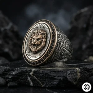 Kalemli Aslan Gümüş Yüzük