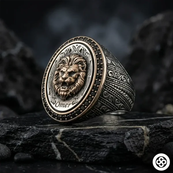 Kalemli Aslan Gümüş Yüzük