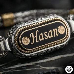 Kişiye Özel Kral Zincir Gümüş Bileklik Modeli