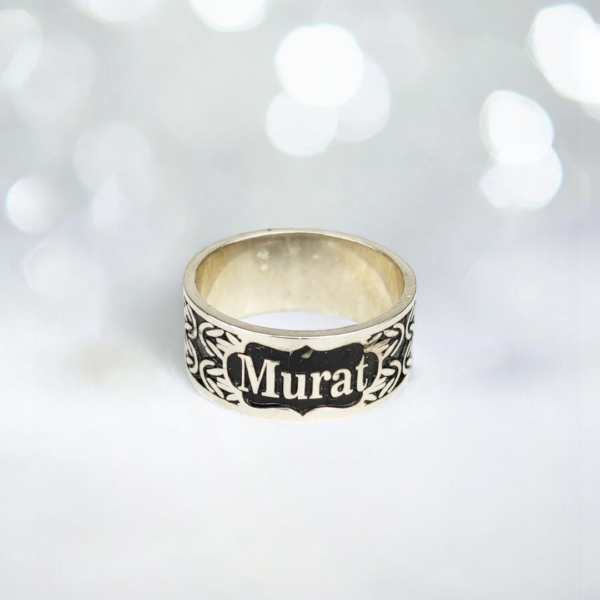 İsimli Gümüş Erkek Alyans